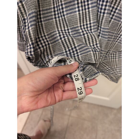 Alex Mill Plaid Button Down Shirt Gray Size M Popover Pocket Preppy Academia - Picture 6 of 7